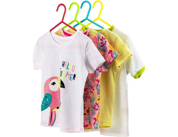 20 Grucce Appendiabiti Barra Pantaloni Plastica Forte Stampelle Vari Colori...