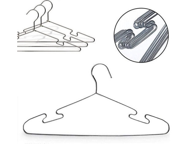 20x Grucce in Metallo Camicie Pantaloni Appendiabiti Lavanderia Tintoria 40 cm