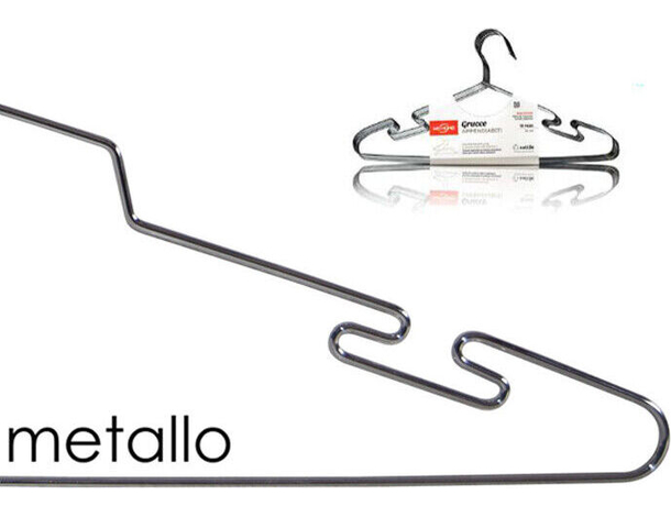 20x Grucce in Metallo Camicie Pantaloni Appendiabiti Lavanderia Tintoria 40...