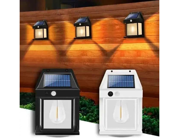 Lampada a Ricarica Solare LED Sensore di Movimento e Crepuscolare IP65 Esterno