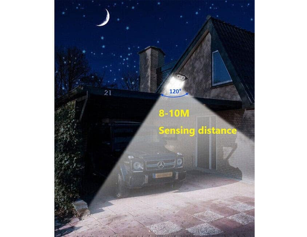 4x Lampione Faretto LED Solare Sensore Movimento Faro Esterno Telecomando...