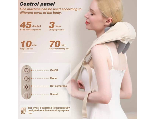 Massaggiatore Cervicale Massaggio per Collo e Spalle Schiena Riscaldamento 7