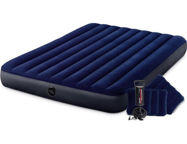Materasso Classic Matrimoniale Gonfiabile 152x203x25cm con Pompa e Cuscini