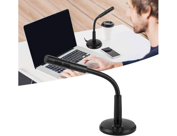 Microfono Flessibile Cablato Plug & Play 3,5mm da Tavolo Studio PC Conferenze...