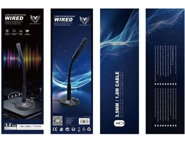 Microfono Flessibile Cablato Plug & Play 3,5mm da Tavolo Studio PC Conferenze...