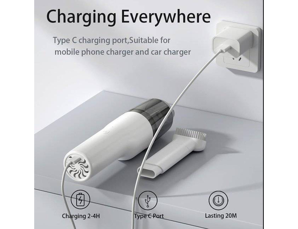 Mini Aspirapolvere Portatile Ricaricabile Potente Auto Casa Senza Fili 4