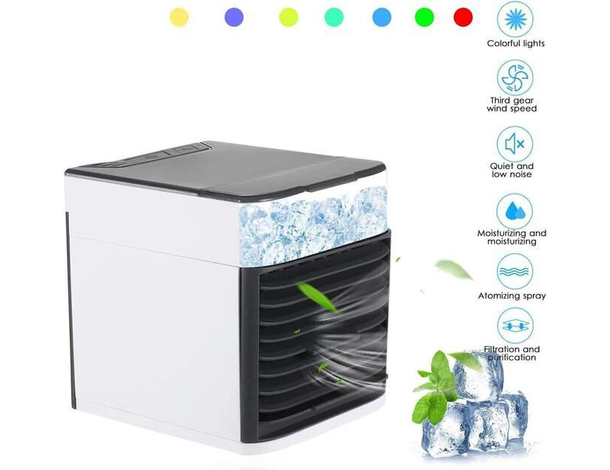 Mini Condizionatore Portatile 3 in 1 con Luce a LED Air Cooler Raffrescatore