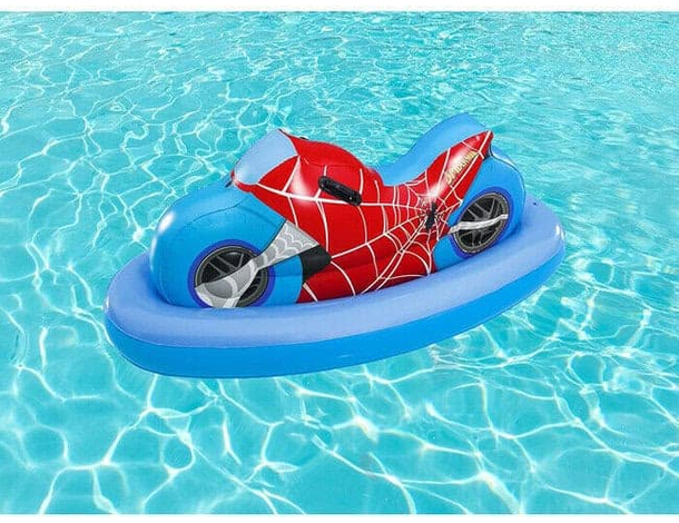 Moto Gonfiabile Cavalcabile di Spider-Man Bambini Mare Piscina Estate Bestway...
