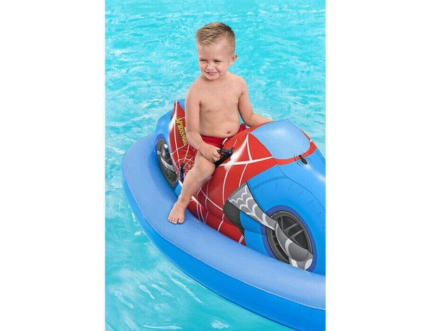 Moto Gonfiabile Cavalcabile di Spider-Man Bambini Mare Piscina Estate Bestway...