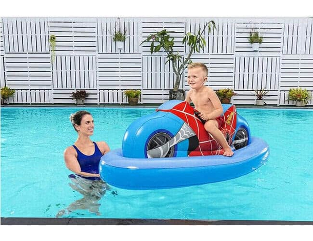 Moto Gonfiabile Cavalcabile di Spider-Man Bambini Mare Piscina Estate Bestway...