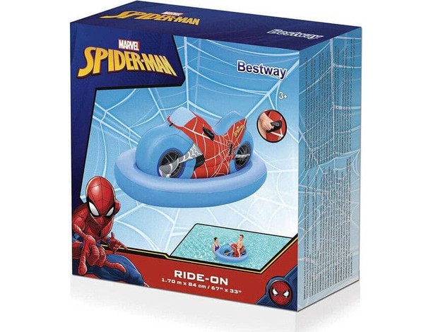 Moto Gonfiabile Cavalcabile di Spider-Man Bambini Mare Piscina Estate Bestway...