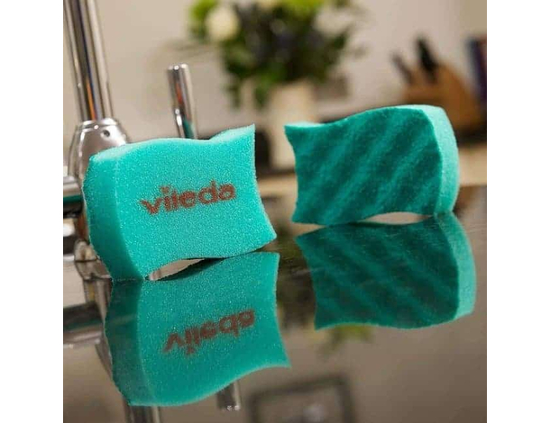 18 Spugna Vileda Ondattiva Milleusi da Cucina Antigraffio Bicchieri Padelle...