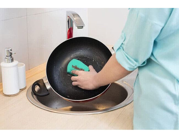 18 Spugna Vileda Ondattiva Milleusi da Cucina Antigraffio Bicchieri Padelle...