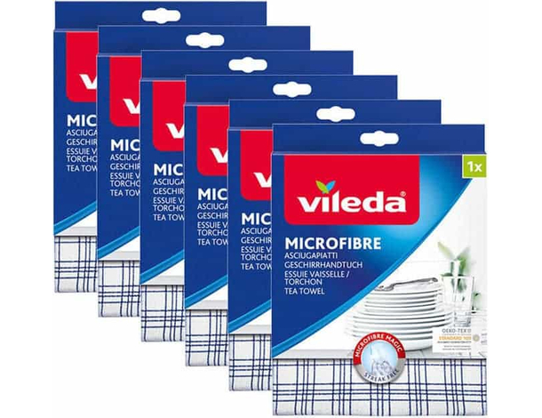 6 Panni Microfibre Plus Asciuga Piatti in Microfibra 55 x 40 cm Panno Magic
