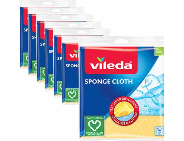 Set 35 Pezzi Panno Spugna Assorbente 100% Biodegradabile Vileda Sponge Cloth