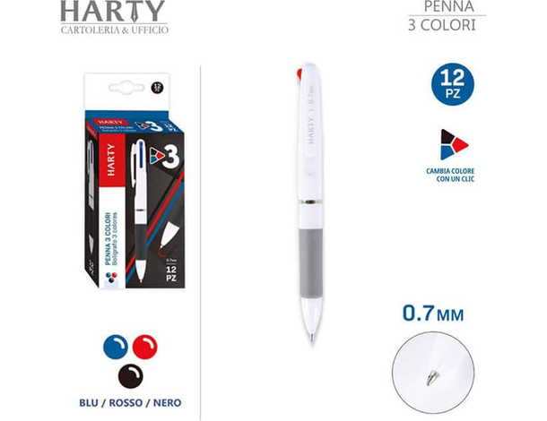 12 Pezzi Penna a Sfera 3 Colori Design a Molla Retrattile Plastica...