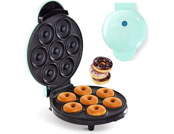 Piastra per Ciambelle 7 Mini Stampi Donuts Dolci Antiaderente Elettrica 700W