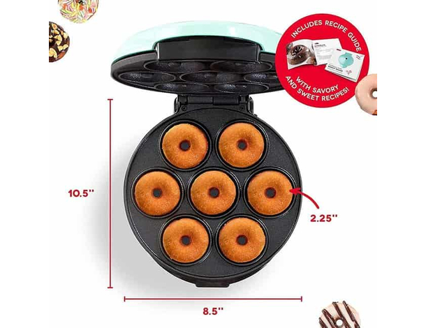 Piastra per Ciambelle 7 Mini Stampi Donuts Dolci Antiaderente Elettrica 700W...
