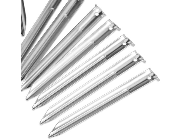 24 Pezzi Picchetto a V 23 cm per Tenda in Robusto Metallo Campeggio Picchetti...