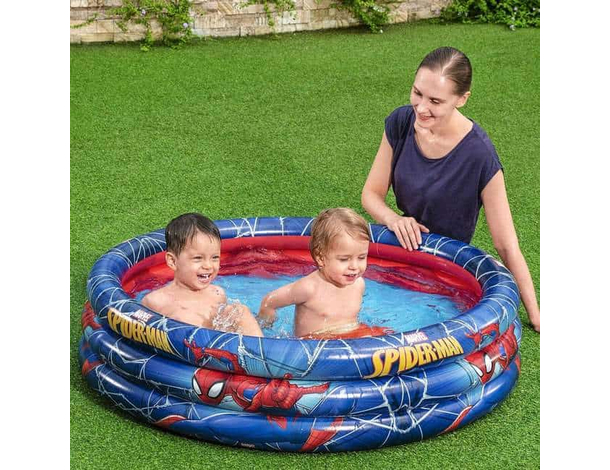 Piscina Gonfiabile Tonda Bambini Spiderman 122x30 cm Marvel Piscina Mare...