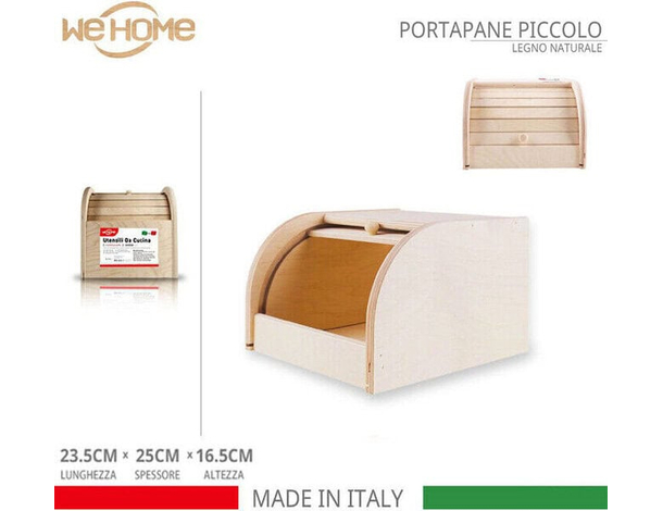 Portapane in Legno con Sportello Frontale Scorrevole Contenitore Pane Cucina...