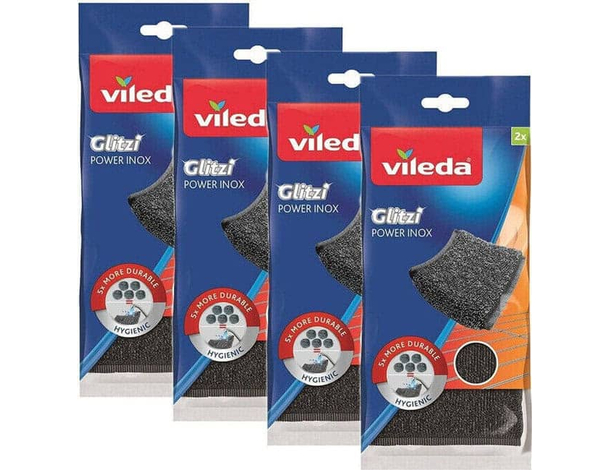 8 Pezzi Spugna Paglietta Abrasiva PowerInox Glitzi per Ruggine e Incrostazioni