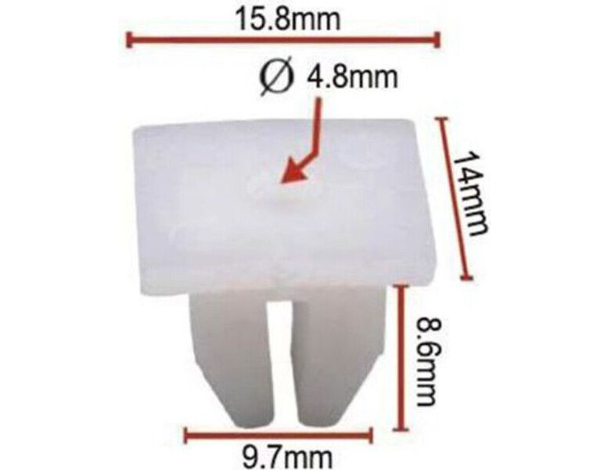 240x Rivetti Clip di Fissaggio Multiuso per Auto in Plastica Bianco 15,8x14mm...