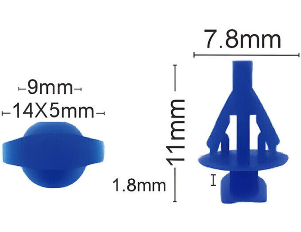 240x Rivetto Clip in Plastica Blu Rivetti Clip di Fissaggio Universali Auto...