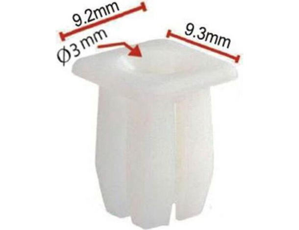 240x Rivetti Clip di Fissaggio Multiuso per Auto in Plastica Bianco 9,2x9,3mm...