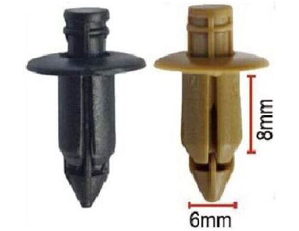 240x Rivetti Clip di Fissaggio Multiuso  in Plastica Nero o Marrone 8x6 mm 2