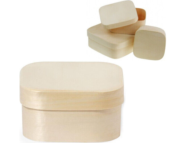 Set 12 Pezzi Scatole Box Regali Portaconfetti Quadra Bomboniere Legno Scatolina