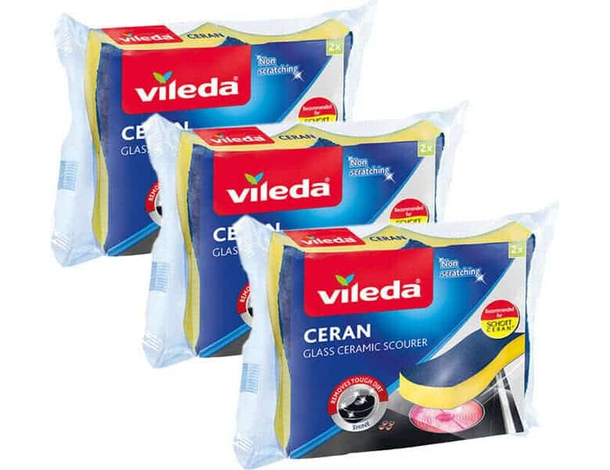 6 Pezzi Spugna Vileda Ceran per Piani ad Induzione in Vetroceramica Cucina