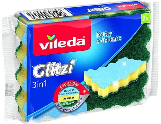 8 Pezzi Spugna da Cucina 3in1 Glitzi per Piatti Bicchieri Posate Stoviglie 2
