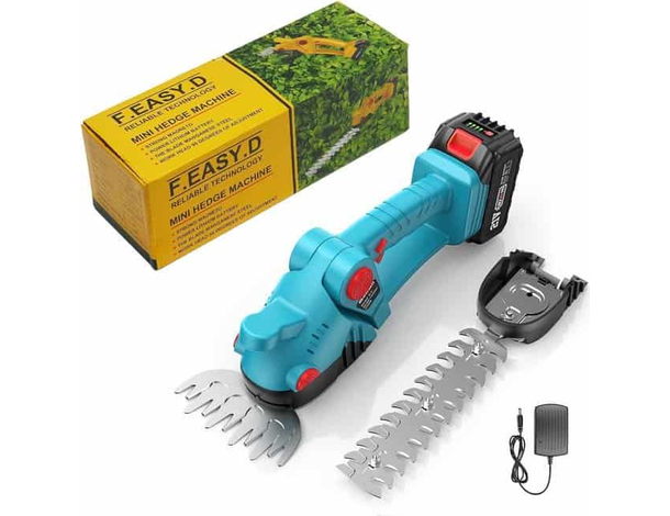 Tagliasiepi 2 in 1 Doppia Batteria Taglia Siepe Tosasiepi 600W Rifinitore...