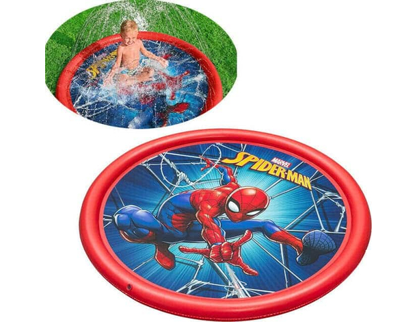 Tappetino Gioco d'Acqua per Bambini Splash Pad 165cm Piscina Spiderman Giardino