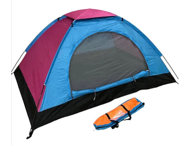 Tenda da Campeggio 200x150x110 cm 3 posti persone porta a cerniera Multicolore