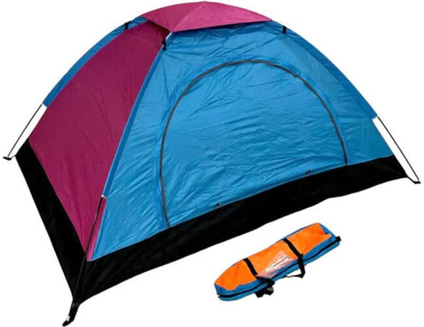 Tenda da Campeggio 200x100x100 cm 2 Posti Persone con Cerniera Multicolore