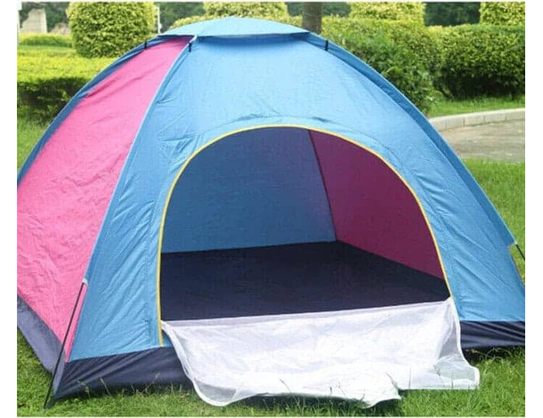 Tenda da Campeggio 200x200x135 cm 4 Posti Persone Porta a Cerniera...