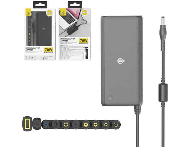 Alimentatore Universale 10 Adattatori Caricabatterie 70 W Notebook PC Laptop
