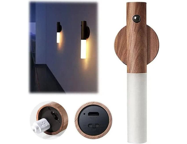 Applique LED da Interno con Sensore a Parete Ricaricabile Portatile Luce Notte