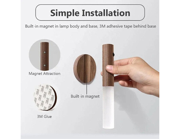 Applique LED da Interno con Sensore a Parete Ricaricabile Portatile Luce...