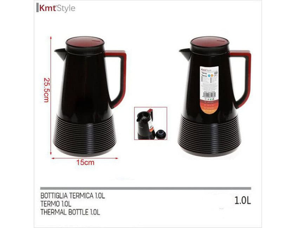 Thermos 1 LT Termos Caraffa Termica Brocca Acciaio Inox da Campeggio...