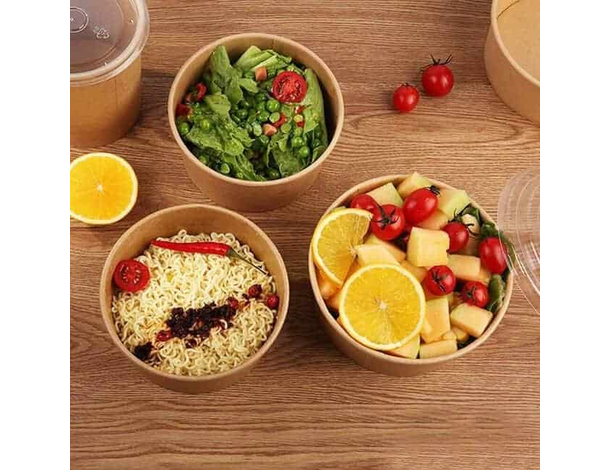 50 Insalatiere in Cartoncino Kraft Contenitore di Carta 500 cc Ciotole Poke...