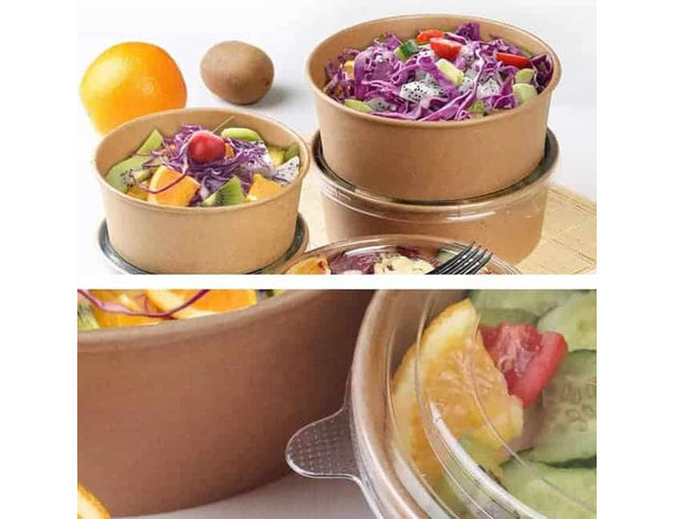 50 Insalatiere in Cartoncino Kraft Contenitore di Carta 500 cc Ciotole Poke...