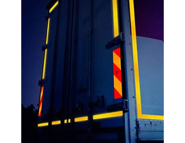 2 Pannelli Posteriori Riflettenti Base in Alluminio Motrice Autocarro...