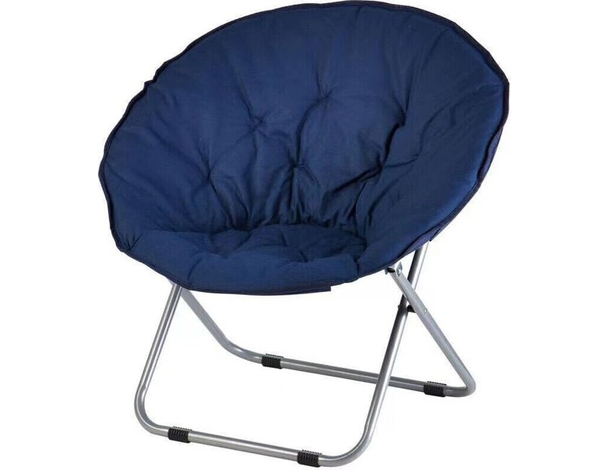 Poltrona da Esterno Giardino Imbottita in Tessuto Sedia Pieghevole 80 cm Blu