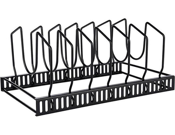 Stand Porta Coperchi Piatti Padelle Da Cucina In Metallo 29x18,5x12,5 cm Nero...