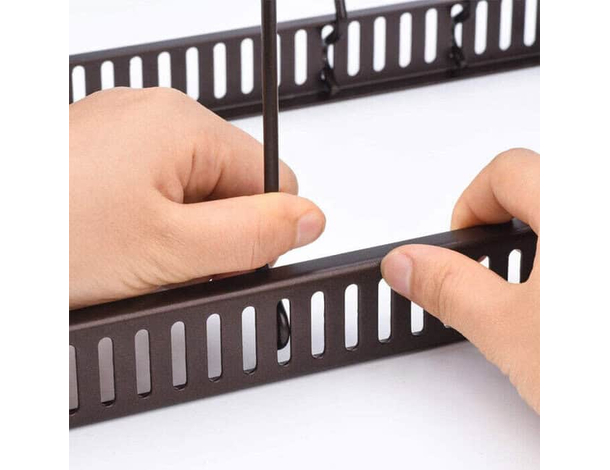 Stand Porta Coperchi Piatti Padelle Da Cucina In Metallo 29x18,5x12,5 cm Nero...