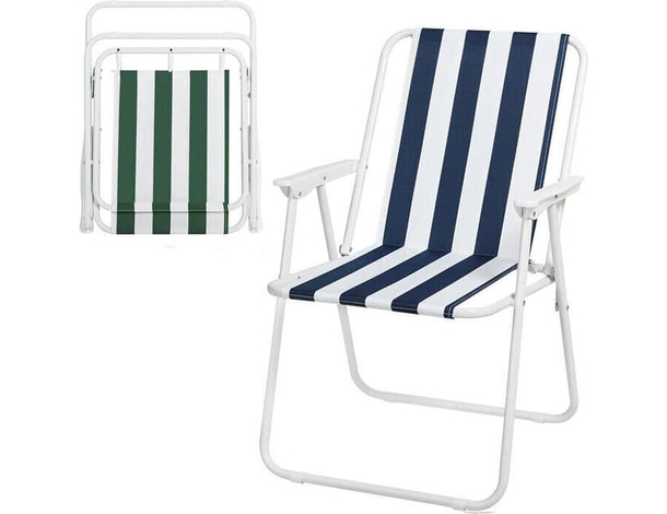 Sedia Poltrona Richiudibile da Spiaggia Pieghevole Cayo Largo 52x44x75 cm Mare
