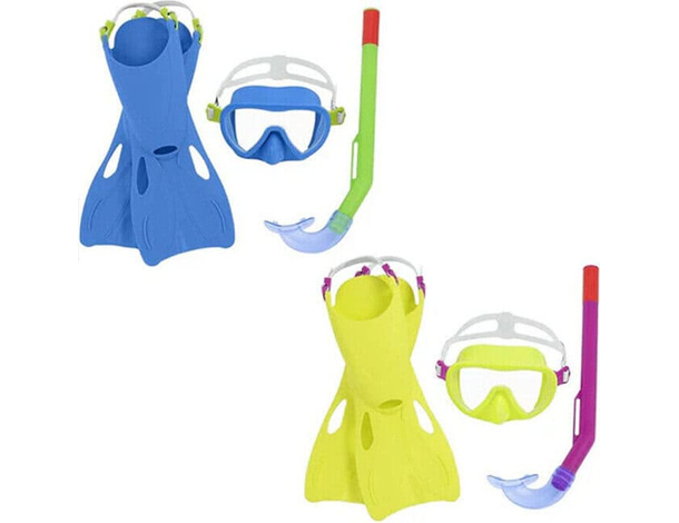 Set Maschera e Boccaglio pinne da Sub Antiappannamento Snorkeling Bambini 3-6